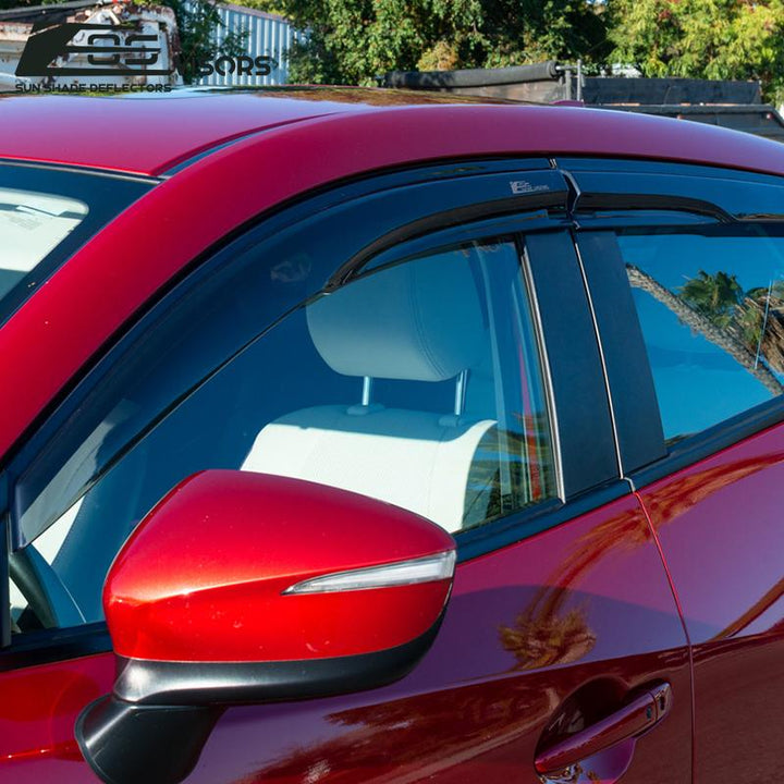 2016-19 Mazda CX-3 Window Visors Wind Deflectors Rain Guards Tape-On EOS Visors 