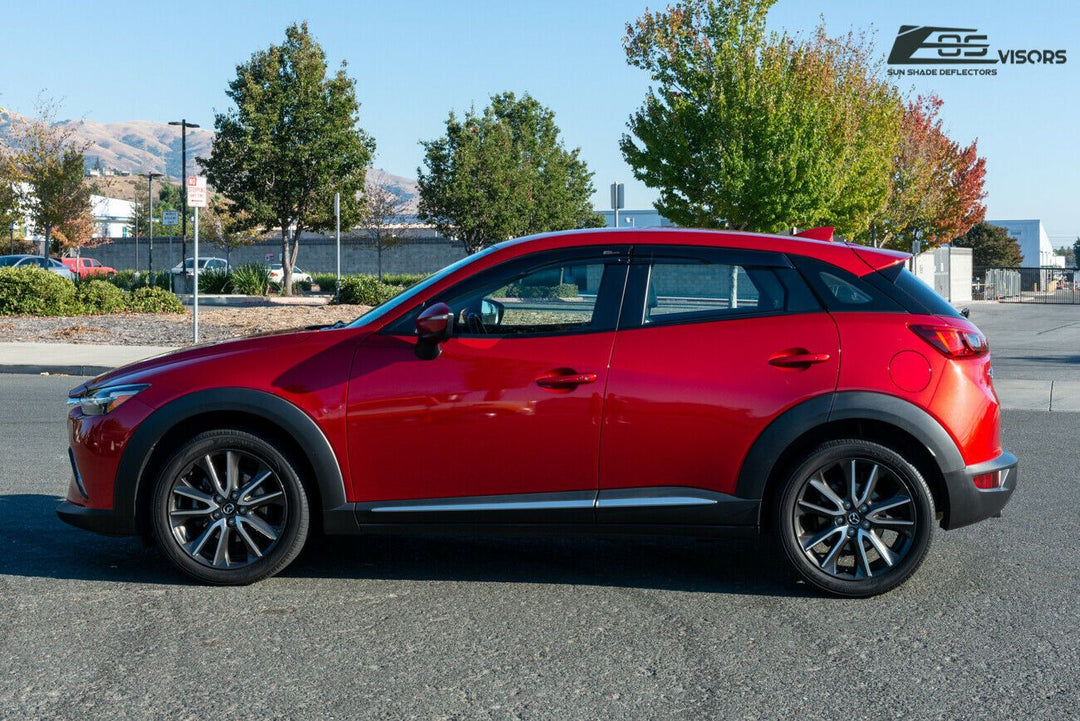 2016-19 Mazda CX-3 Window Visors Wind Deflectors Rain Guards Tape-On EOS Visors 