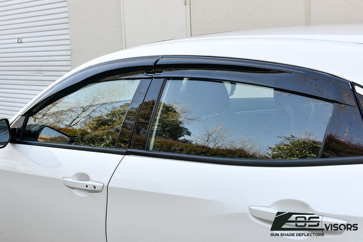 2016-21 Honda Civic Hatchback Tape-On Window Visors Wind Deflectors Rain Guards Tape-On EOS Visors 