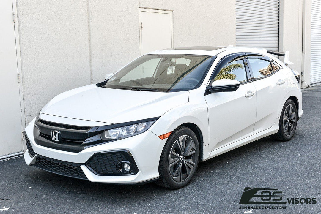 2016-21 Honda Civic Hatchback Tape-On Window Visors Wind Deflectors Rain Guards Tape-On EOS Visors 