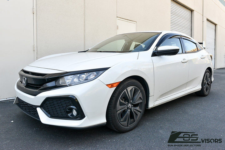 2016-21 Honda Civic Hatchback Tape-On Window Visors Wind Deflectors Rain Guards Tape-On EOS Visors 