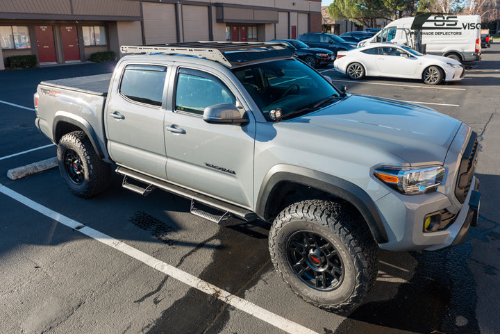 2016-Up Toyota Tacoma Double Cab Window Visors Wind Deflectors Rain Guards In-Channel EOS Visors 