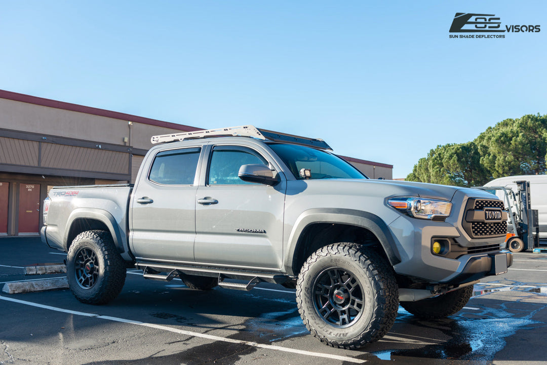 2016-Up Toyota Tacoma Double Cab Window Visors Wind Deflectors Rain Guards In-Channel EOS Visors 