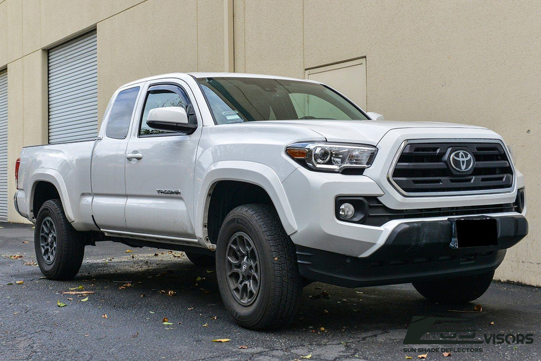 2016-Up Toyota Tacoma Extended Cab Window Visors Wind Deflectors Rain Guards In-Channel EOS Visors 