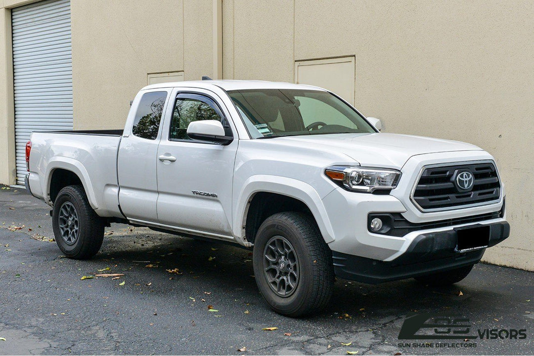 2016-Up Toyota Tacoma Extended Cab Window Visors Wind Deflectors Rain Guards In-Channel EOS Visors 