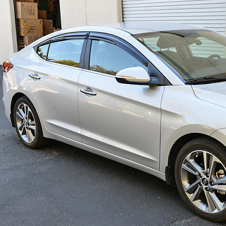 2017-19 Hyundai Elantra Window Visors Wind Deflectors Rain Guards Tape-On EOS Visors 