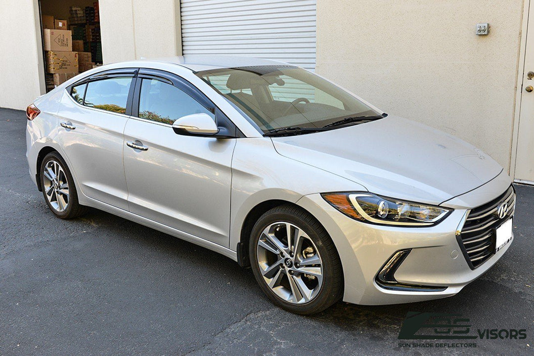 2017-19 Hyundai Elantra Window Visors Wind Deflectors Rain Guards Tape-On EOS Visors 