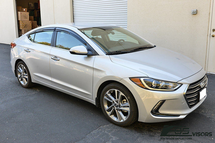 2017-19 Hyundai Elantra Window Visors Wind Deflectors Rain Guards Tape-On EOS Visors 