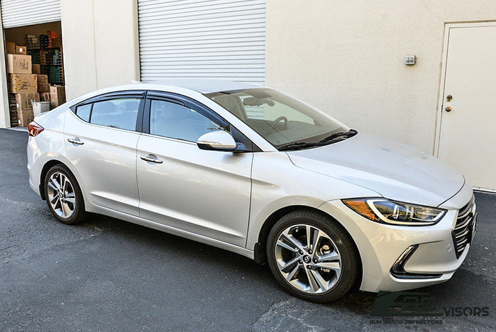 2017-19 Hyundai Elantra Window Visors Wind Deflectors Rain Guards Tape-On EOS Visors 