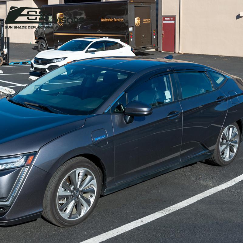 2017-Up Honda Clarity MUGEN Style Window Visors Wind Deflectors Rain Guards Tape-On EOS Visors 