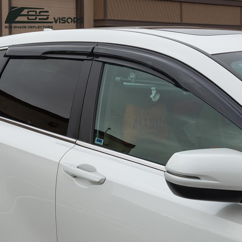 Window Visor Rain Guards – For 2007-2011 Honda CR-V – JDM 3D Wavy Mugen Style