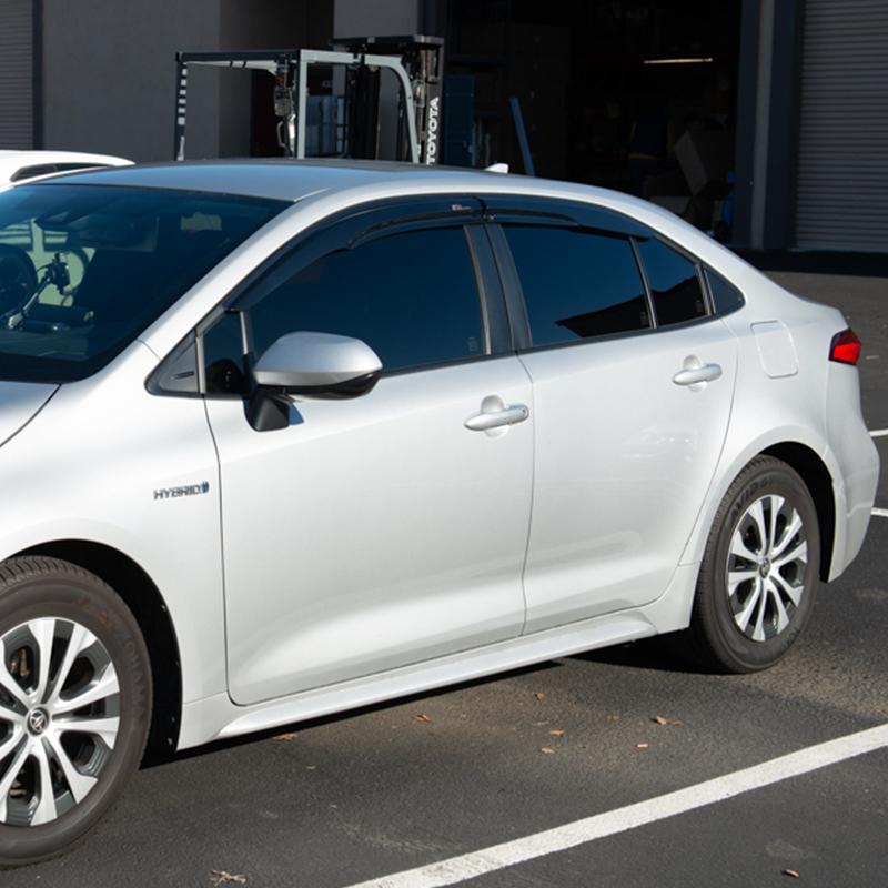 2020-Up Toyota Corolla Sedan MUGEN Style Window Visors Deflectors Tape-On EOS Visors Tinted 