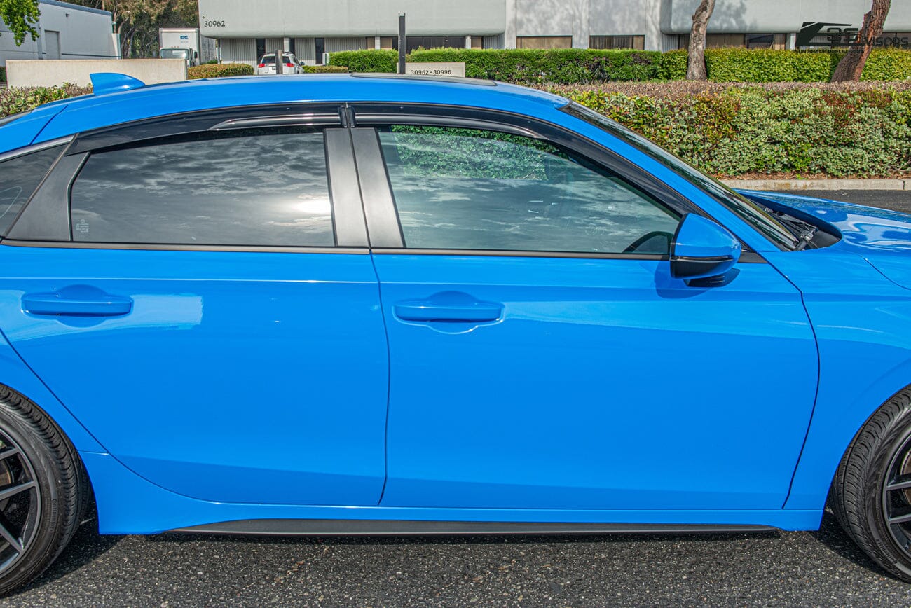EOS Visors JDM Mugen Tape-On Side Window Rain Guards – For 2022-2026 Honda Civic – Smoke Tinted – No Drill